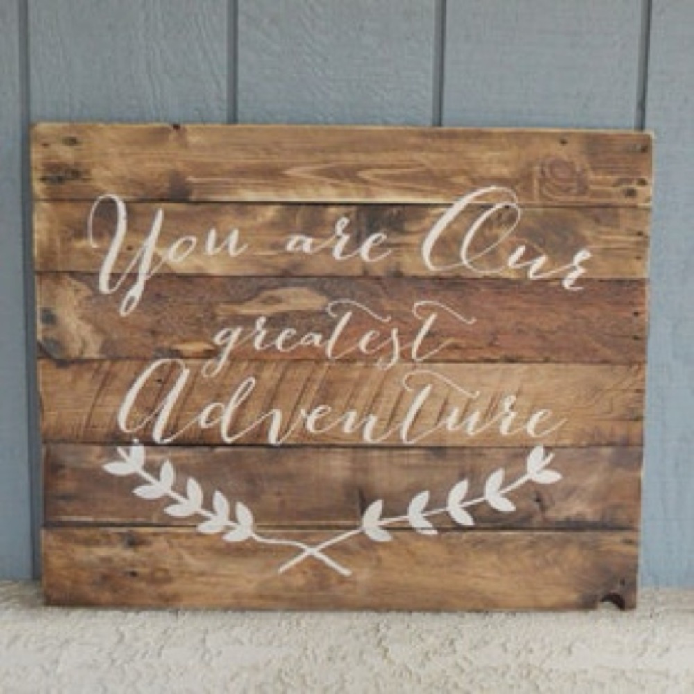 “You Are Our Greatest Adventure” Reclaimed Wooden Wall Art